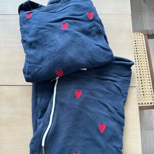 The Great Navy Blue Hearts Sweatpants and Sweatshirt